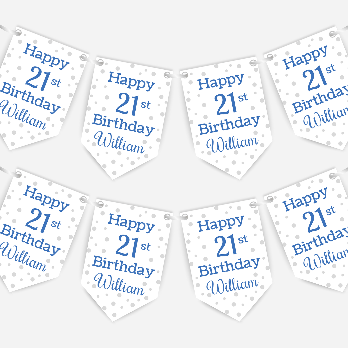 Blue Polka Dot Birthday Bunting - B125