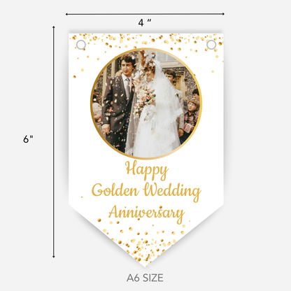 Golden Wedding Anniversary Photo Smaller Bunting - S156