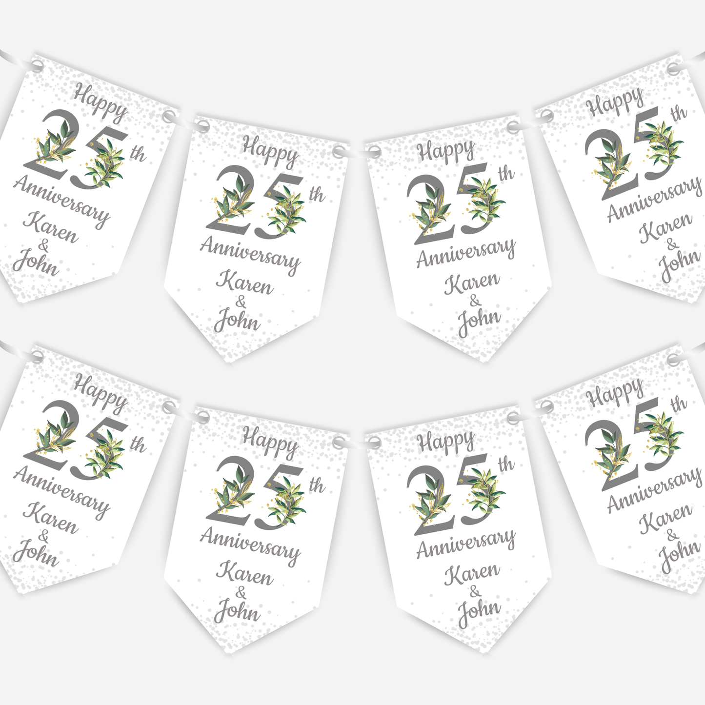 Silver Wedding Anniversary Bunting - B103