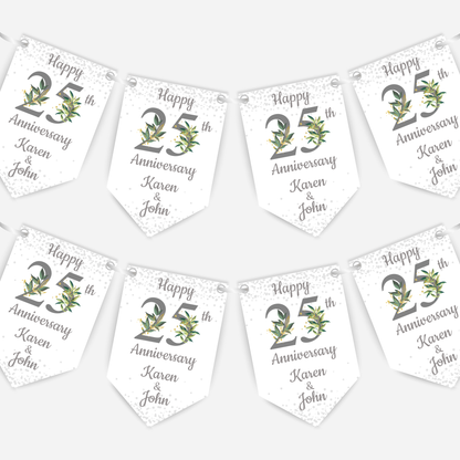 Silver Wedding Anniversary Bunting - B103