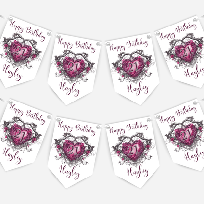 Gothic Style Heart Bunting - B210