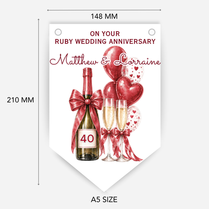 Ruby Wedding Anniversary Bunting - B299