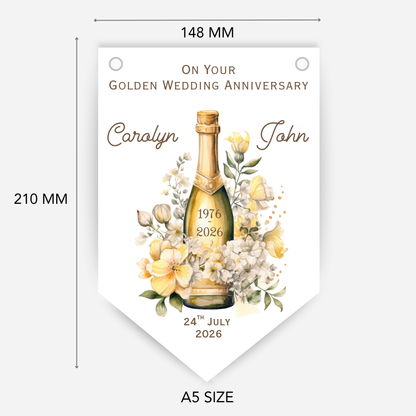 Golden Wedding Anniversary Bunting - B230