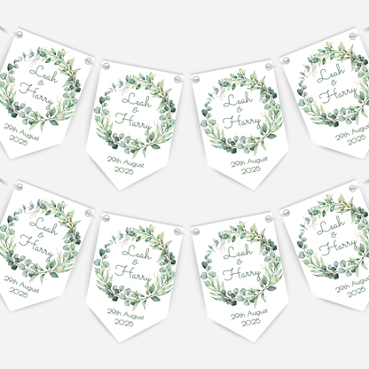 Engagement Or Wedding Greenery Bunting - B105
