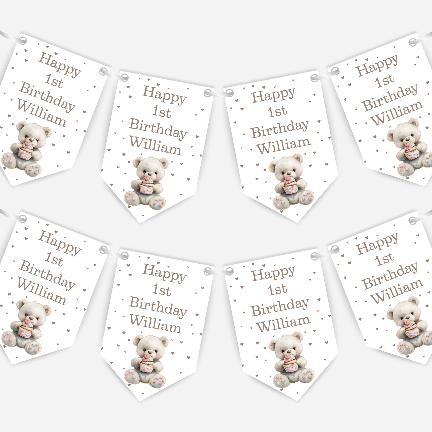 Cute Teddy 1st Birthday Bunting - B142