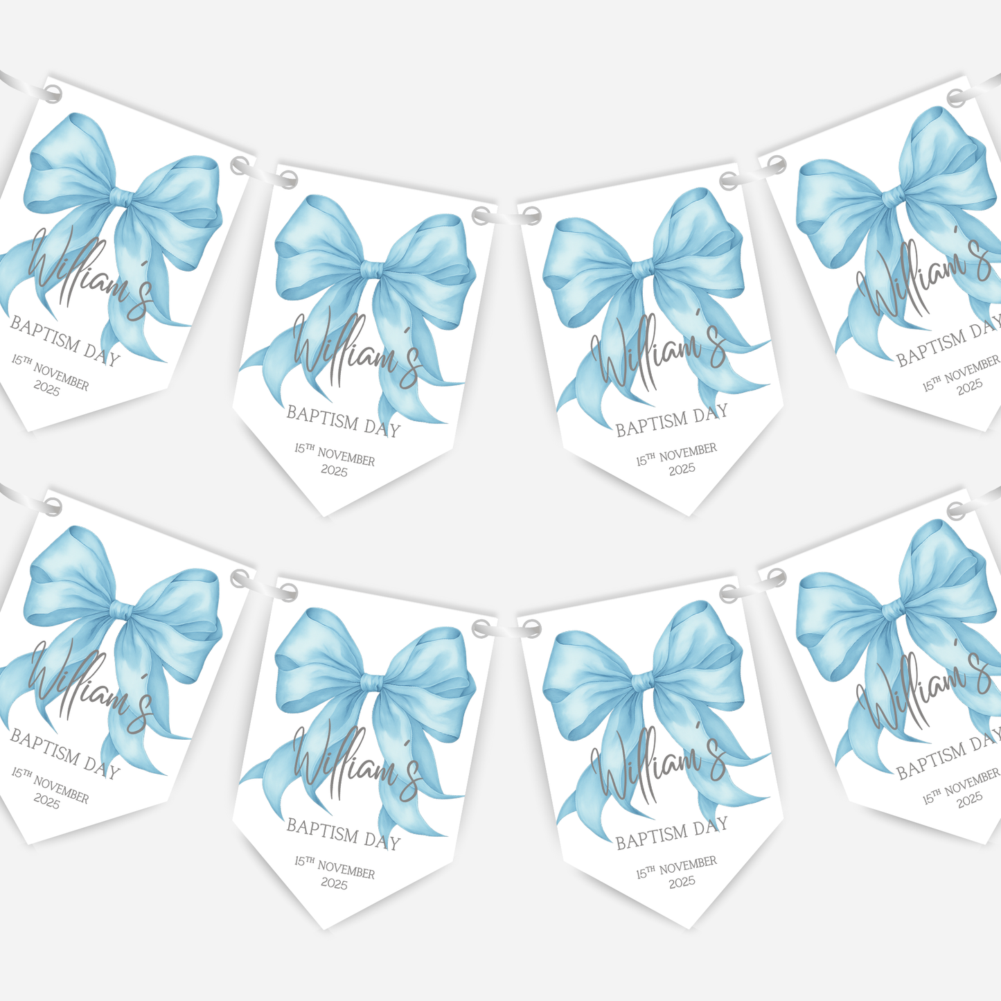 Christening or Baptism Bow Bunting - B159