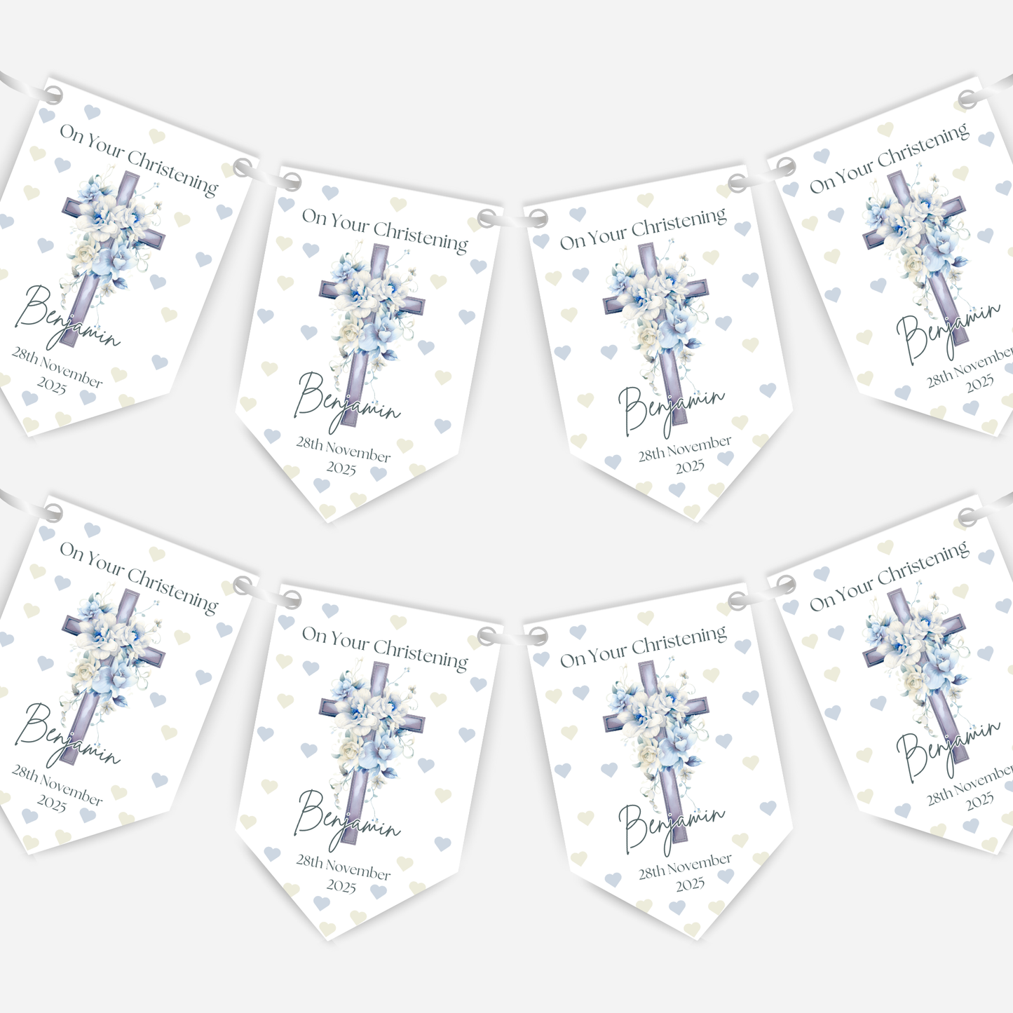 Christening or Baptism Cross Bunting - B161