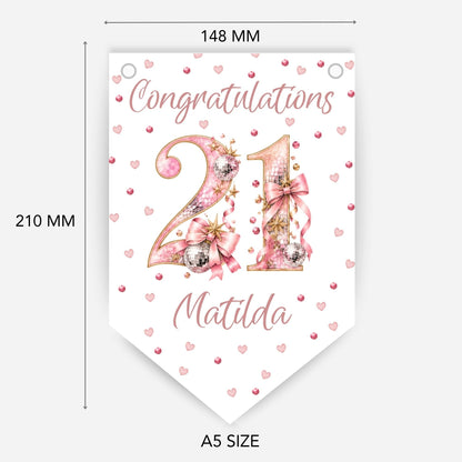 Disco and Bows Birthday Bunting -B329