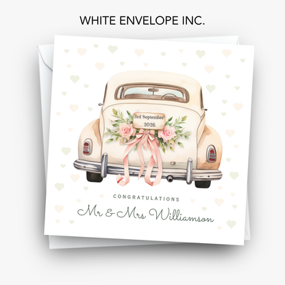 Wedding Car and Balloons Card - C112
