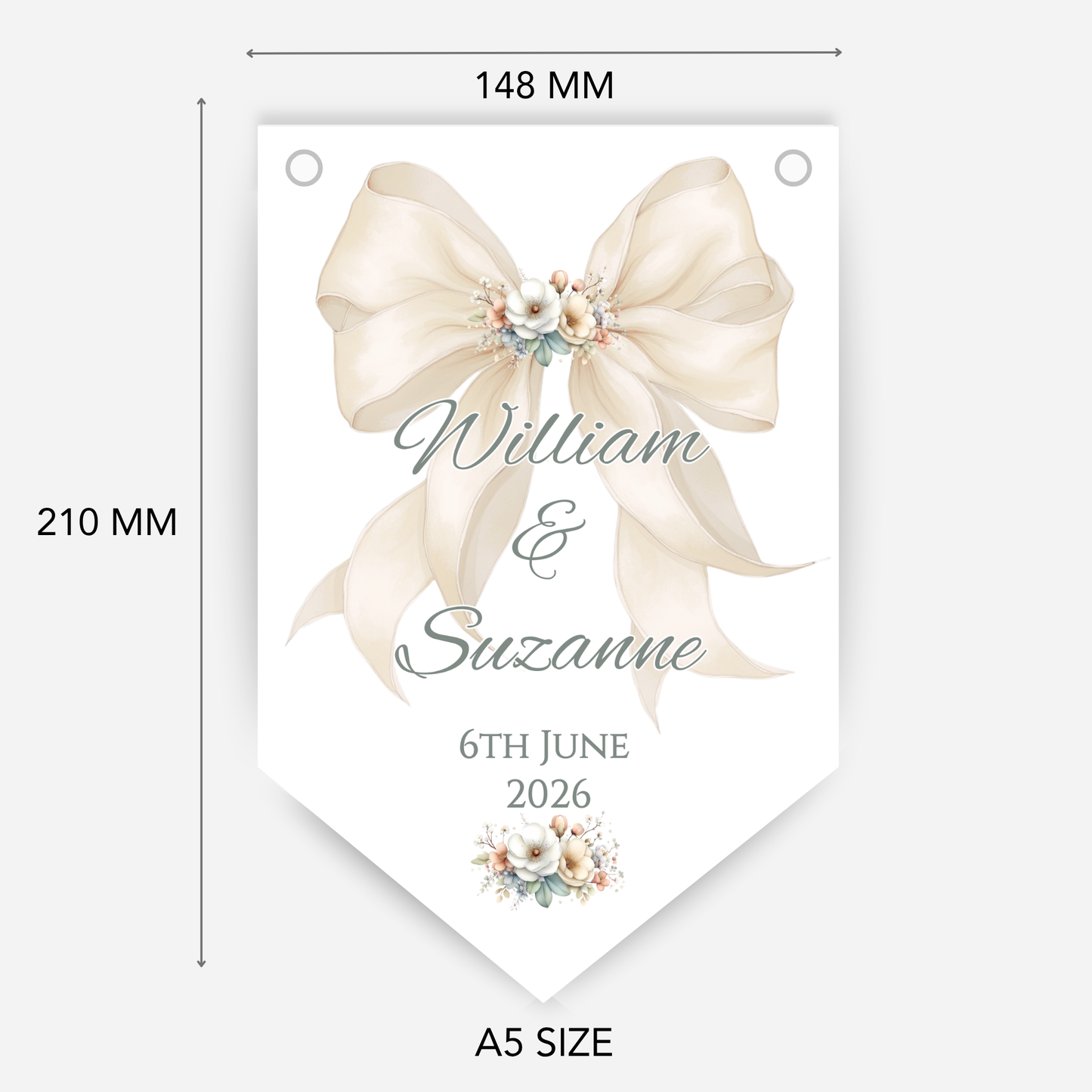 Engagement Or Wedding Bow Bunting - B291