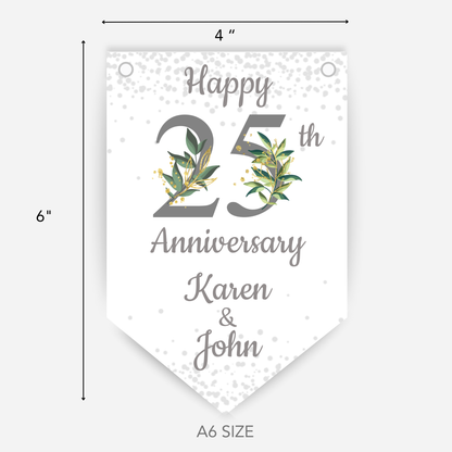 Silver Wedding Anniversary Smaller Bunting - S103