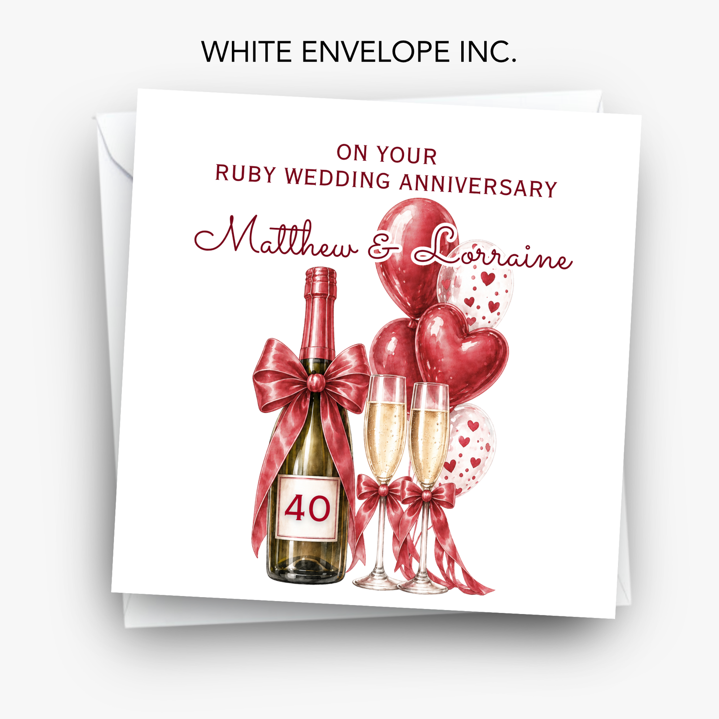 Ruby 40th Wedding Anniversary Card - C876