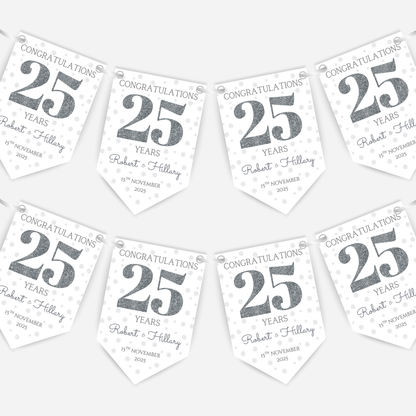 Silver Wedding Anniversary Bunting - B241