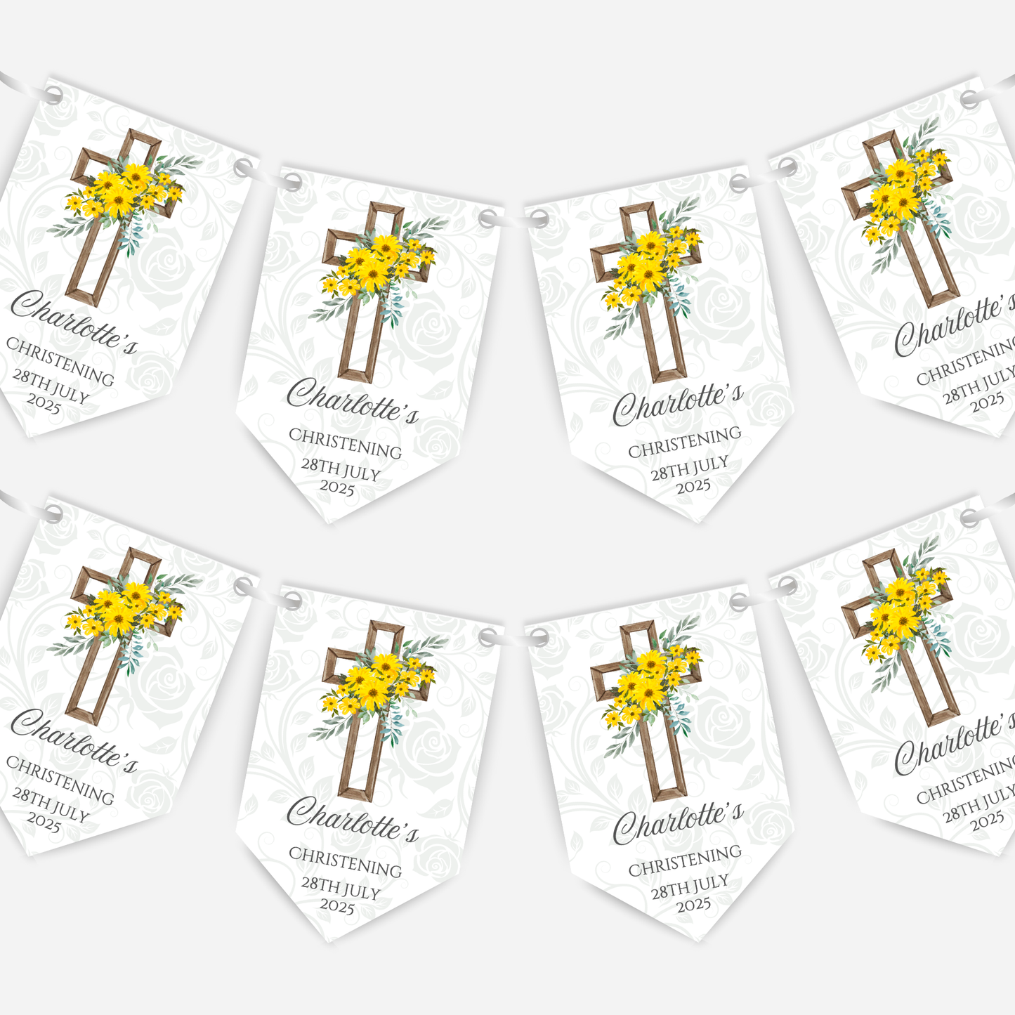 Christening or Baptism Cross Bunting - B116