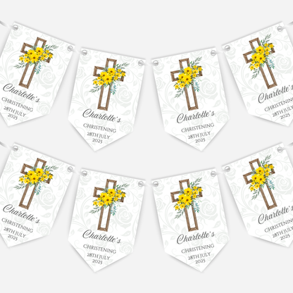 Christening or Baptism Cross Bunting - B116