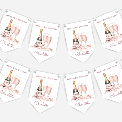 Girly Bottle of Fizz Party Bunting - B201