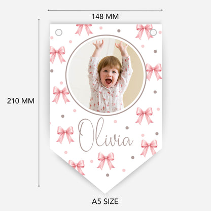 Birthday Party Photo Bunting With Bows- B327