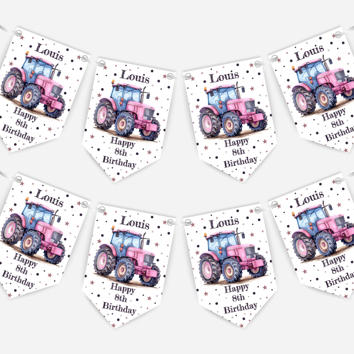 Red Tractor Theme Bunting - B127