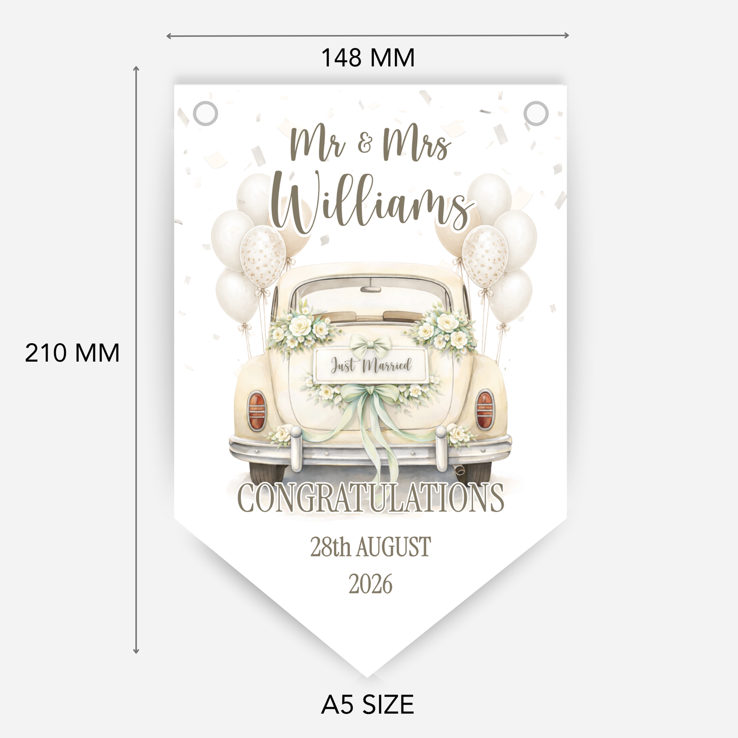 Wedding Car Bunting - B307