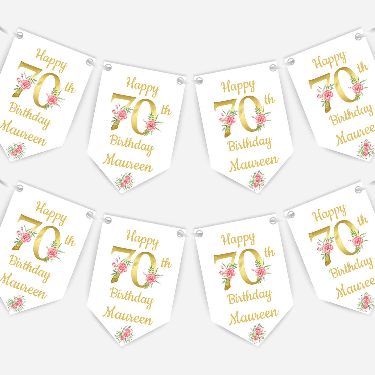 Elegant Floral Number Bunting - B177