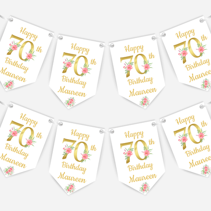 Elegant Floral Number Bunting - B177