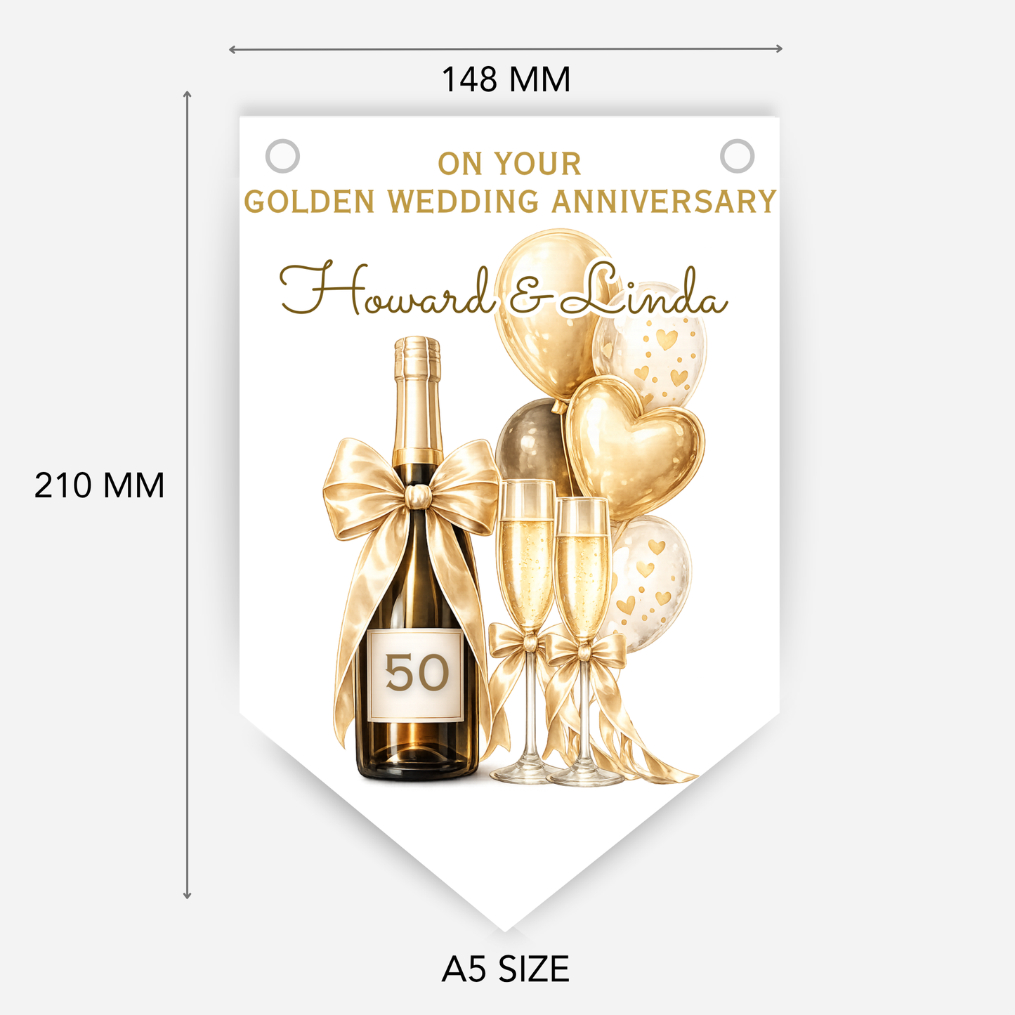 Golden Wedding Anniversary Bunting - B297