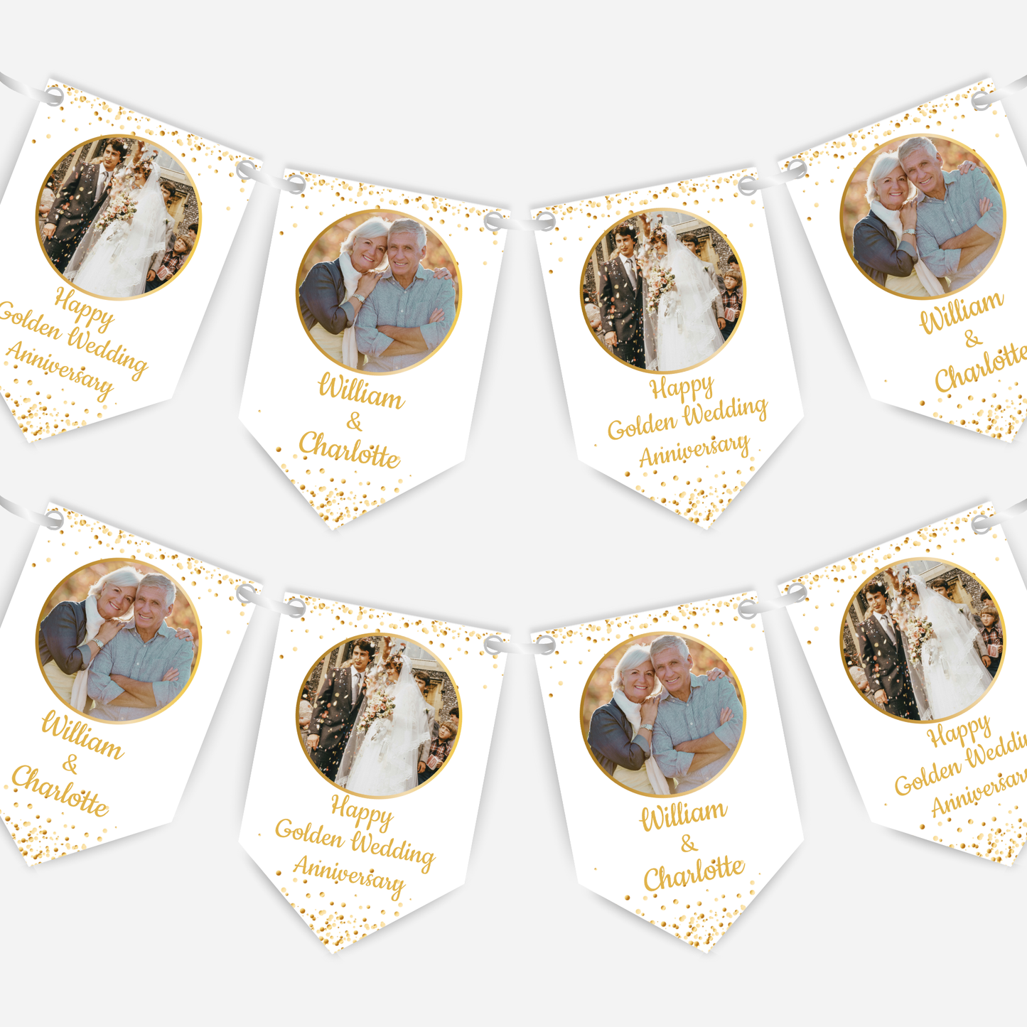 Golden Wedding Anniversary Photo Bunting - B156