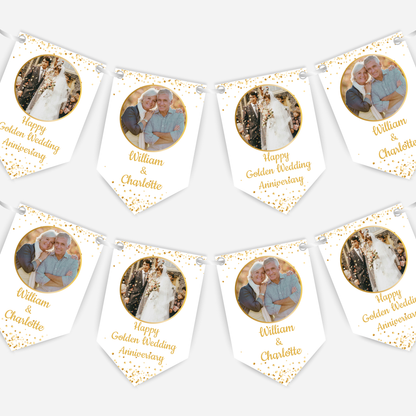 Golden Wedding Anniversary Photo Bunting - B156