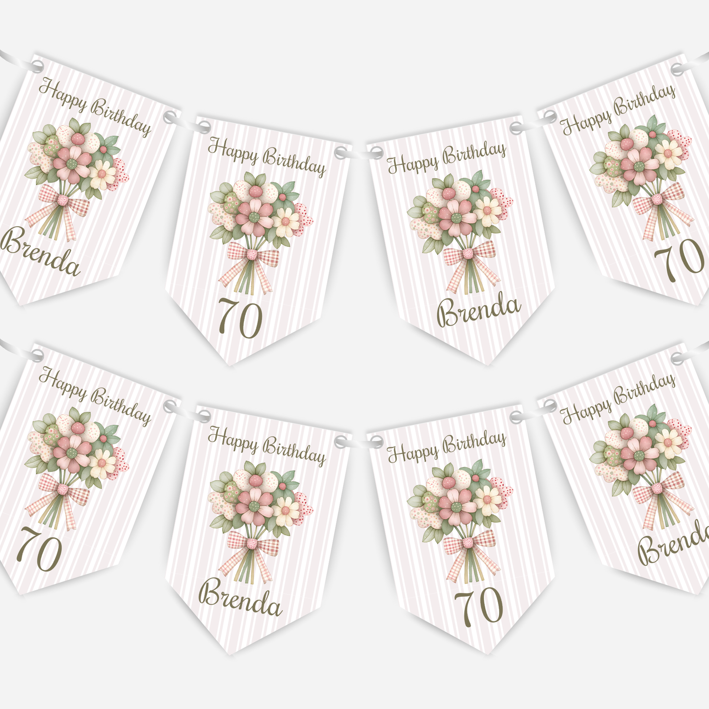 Elegant Floral Number Bunting  B209