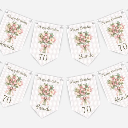 Elegant Floral Number Bunting  B209