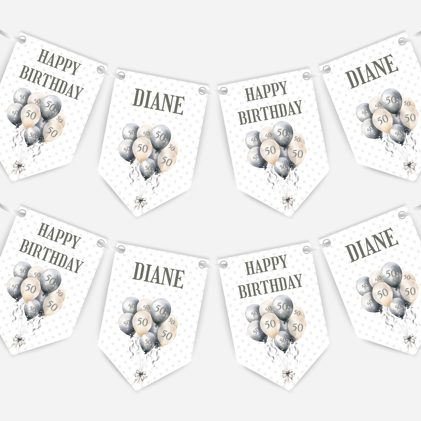 Party Balloon, Any Age Birthday Bunting - B189