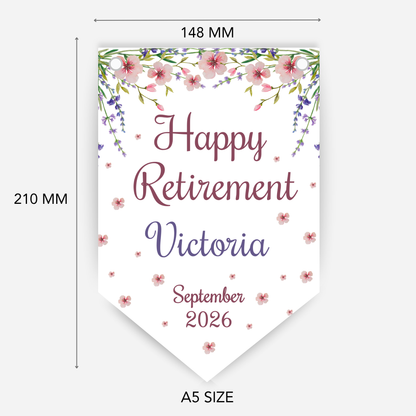 Retirement or any occasion bunting, pretty wildflower design - B300
