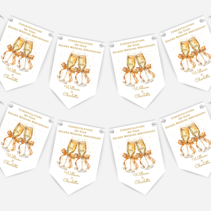 Golden Wedding Anniversary Bunting - B261