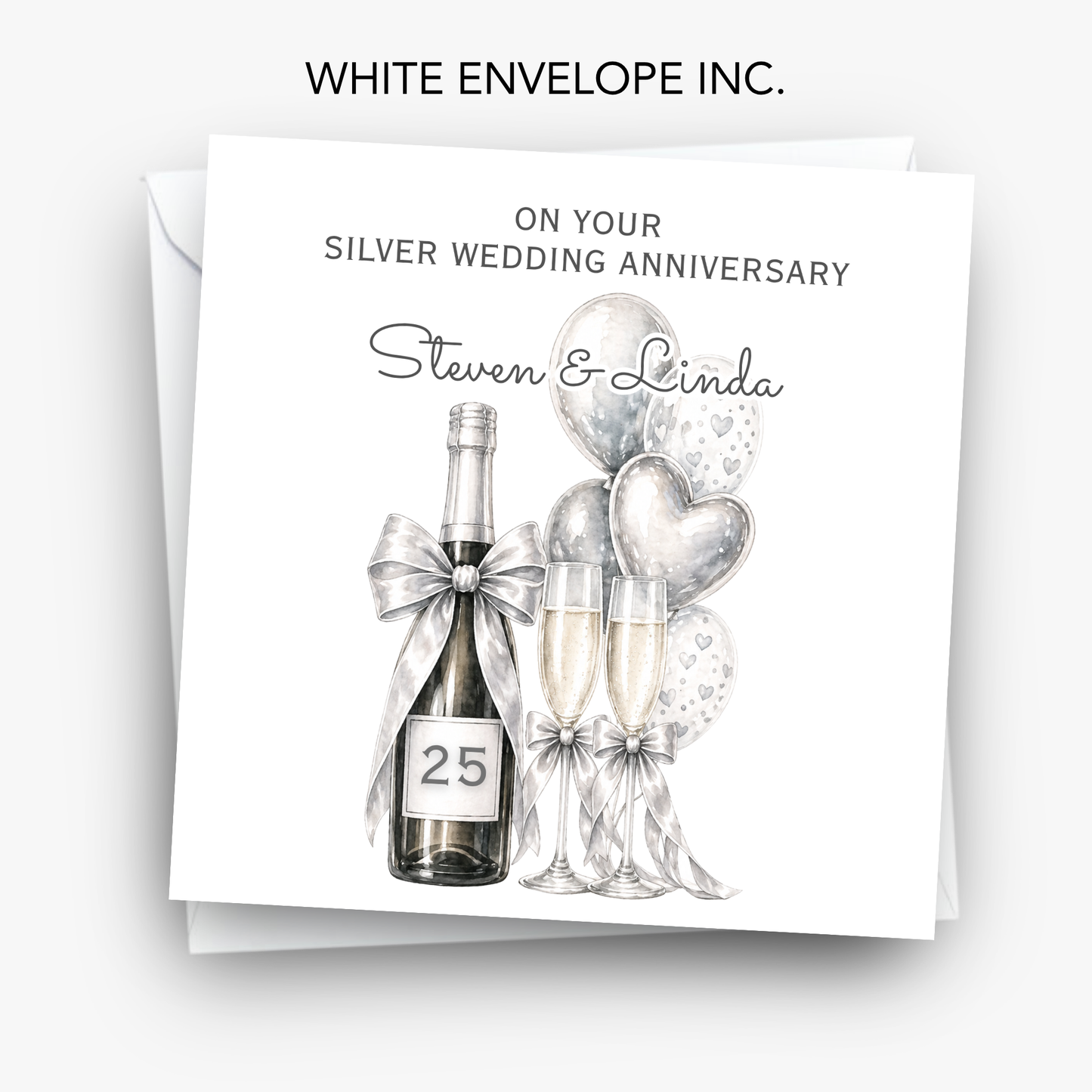 Silver - 25th Wedding Anniversary Card - C875