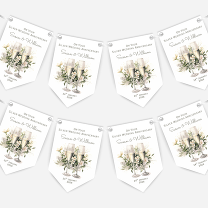 Silver Wedding Anniversary Bunting - B231