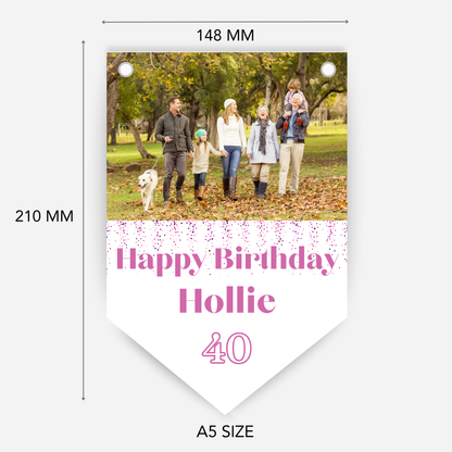 Birthday Photo Bunting in Pink - B280