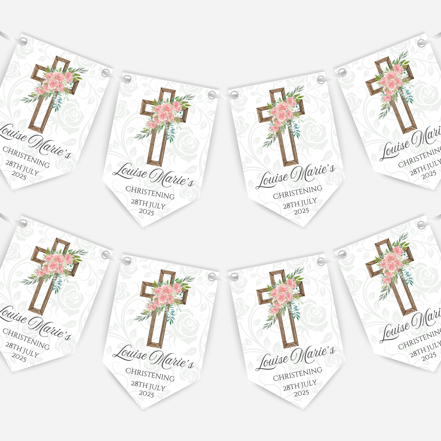 Christening or Baptism Cross Bunting - B108