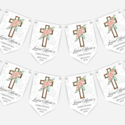 Christening or Baptism Cross Bunting - B108