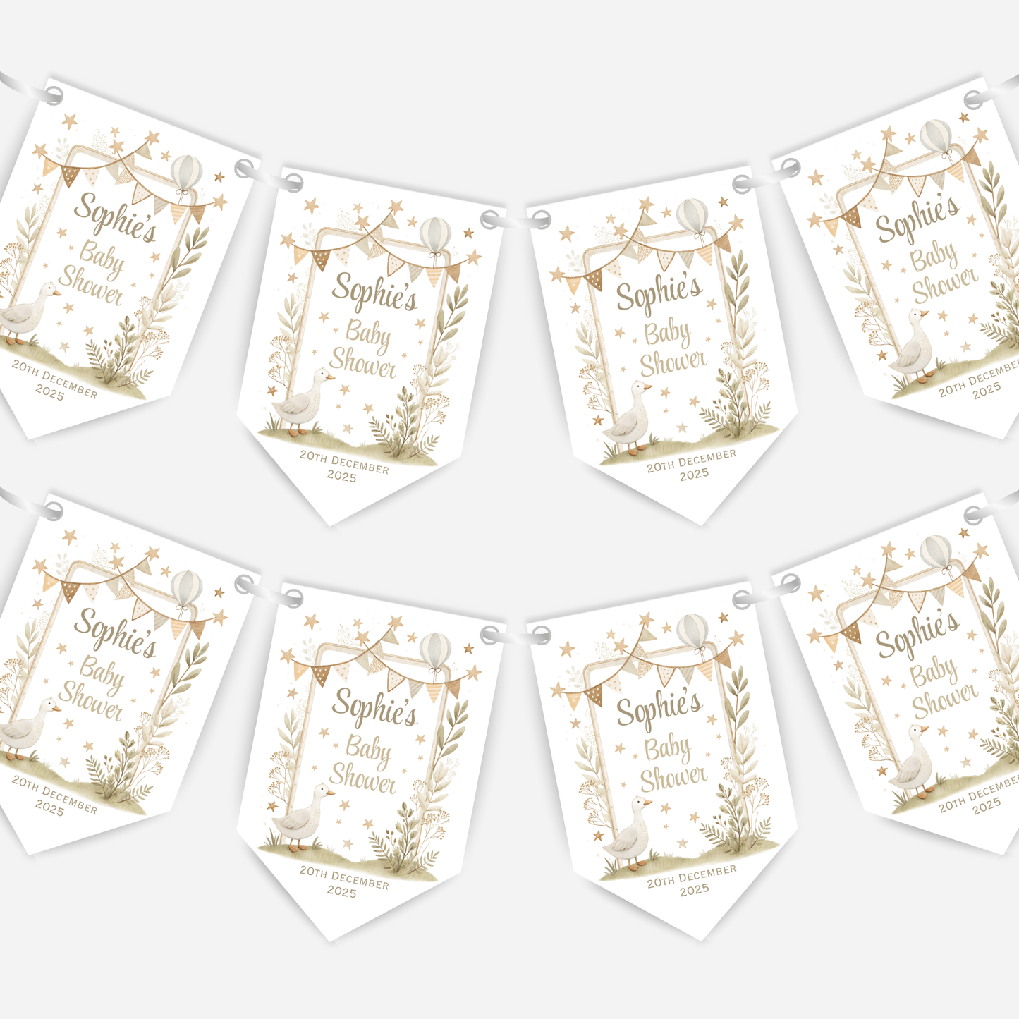 Neutral Baby Shower Bunting - B221