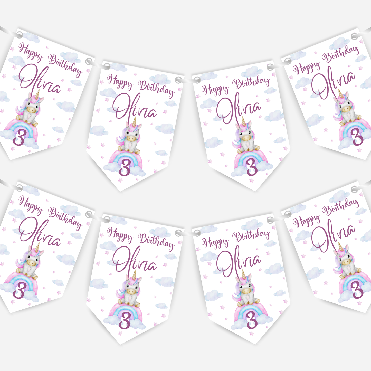 Cute Unicorn Bunting - B115