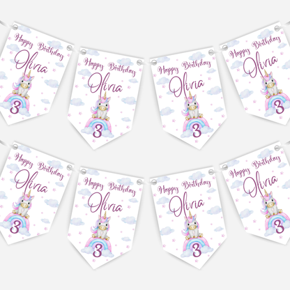 Cute Unicorn Bunting - B115