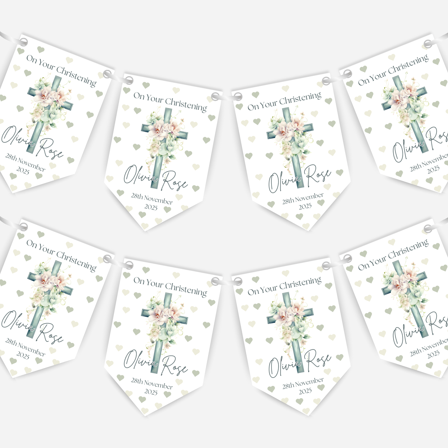 Christening or Baptism Cross Bunting - B160