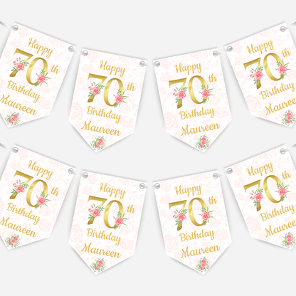 Elegant Floral Number Bunting - B177