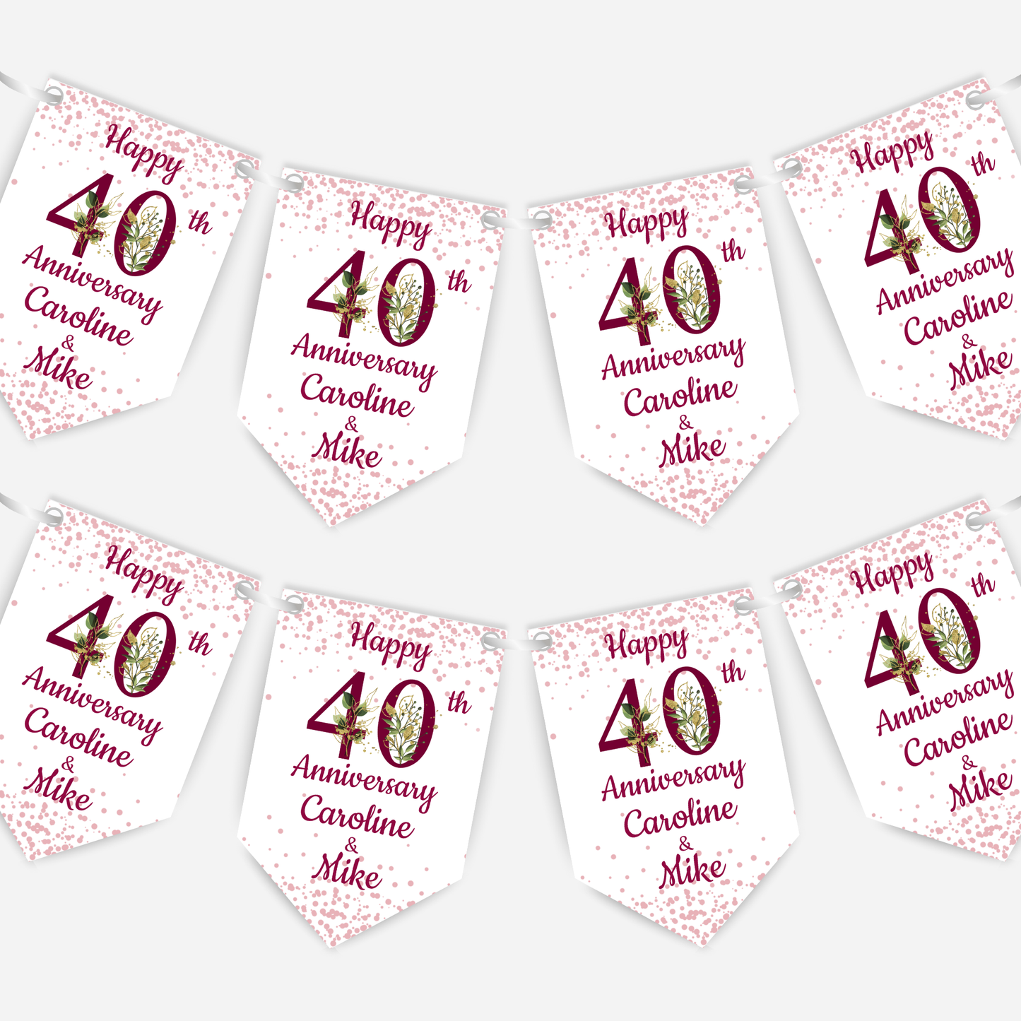 Ruby Wedding Anniversary Bunting - B104