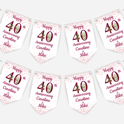 Ruby Wedding Anniversary Bunting - B104