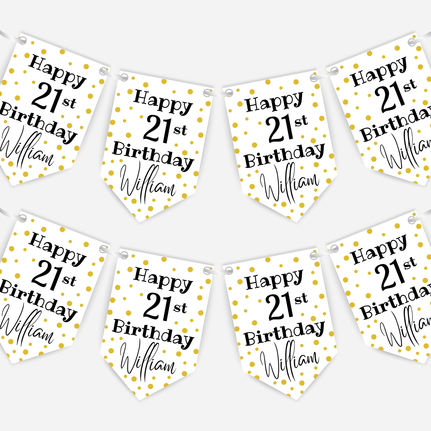 Bright Polka Dot Birthday Bunting - B139