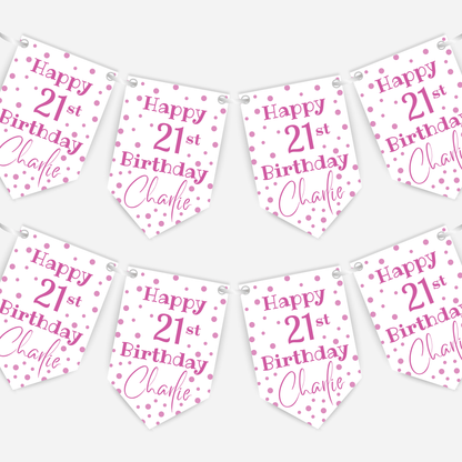 Bright Polka Dot Birthday Bunting - B126