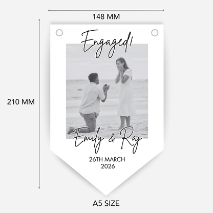 Black and White Photo Engagement or Wedding Bunting -  B278