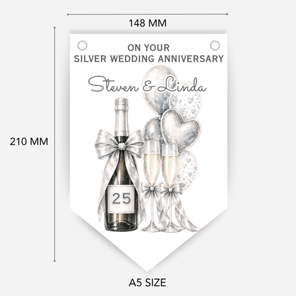 Silver Wedding Anniversary Bunting - B298