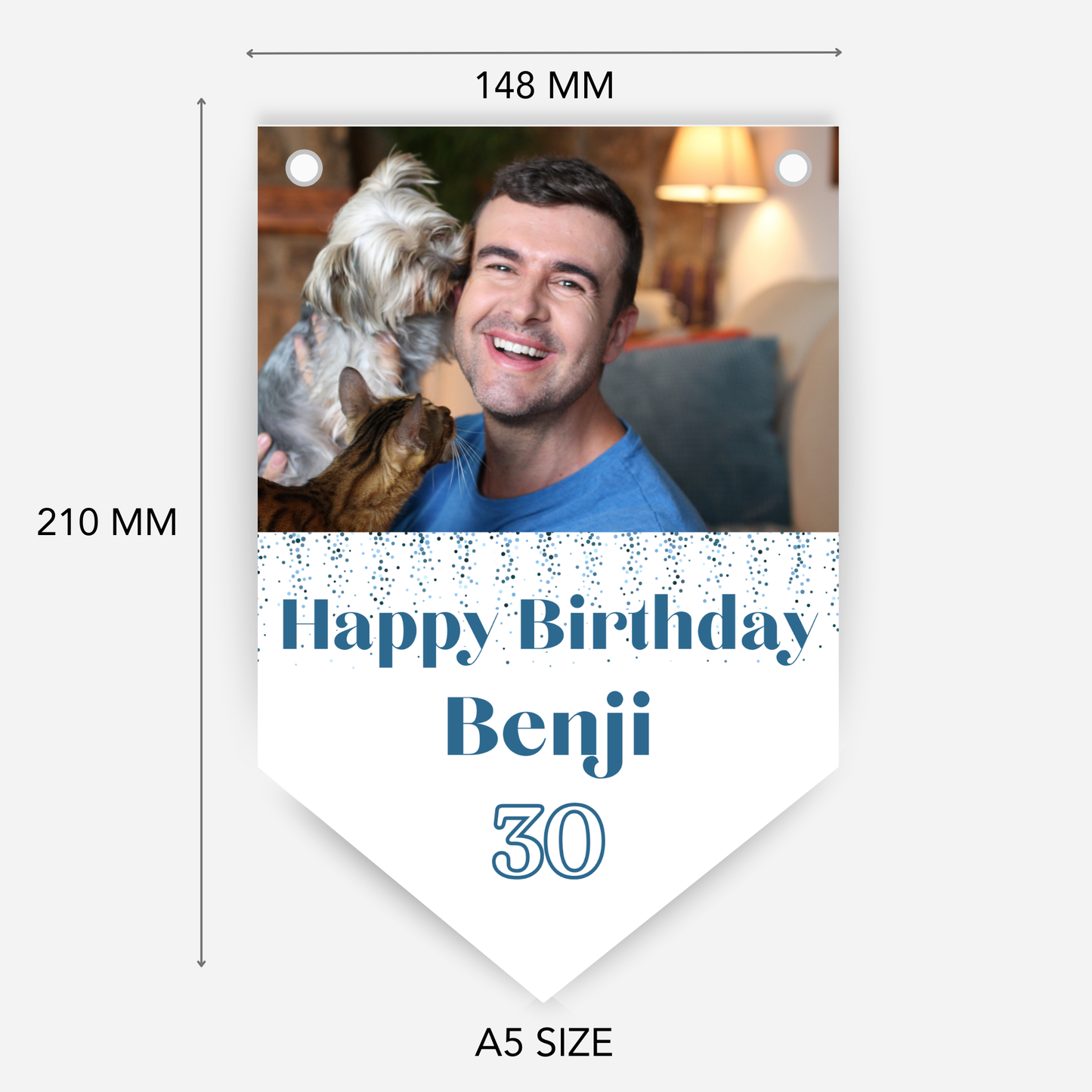 Birthday Photo Bunting in Blue - B279